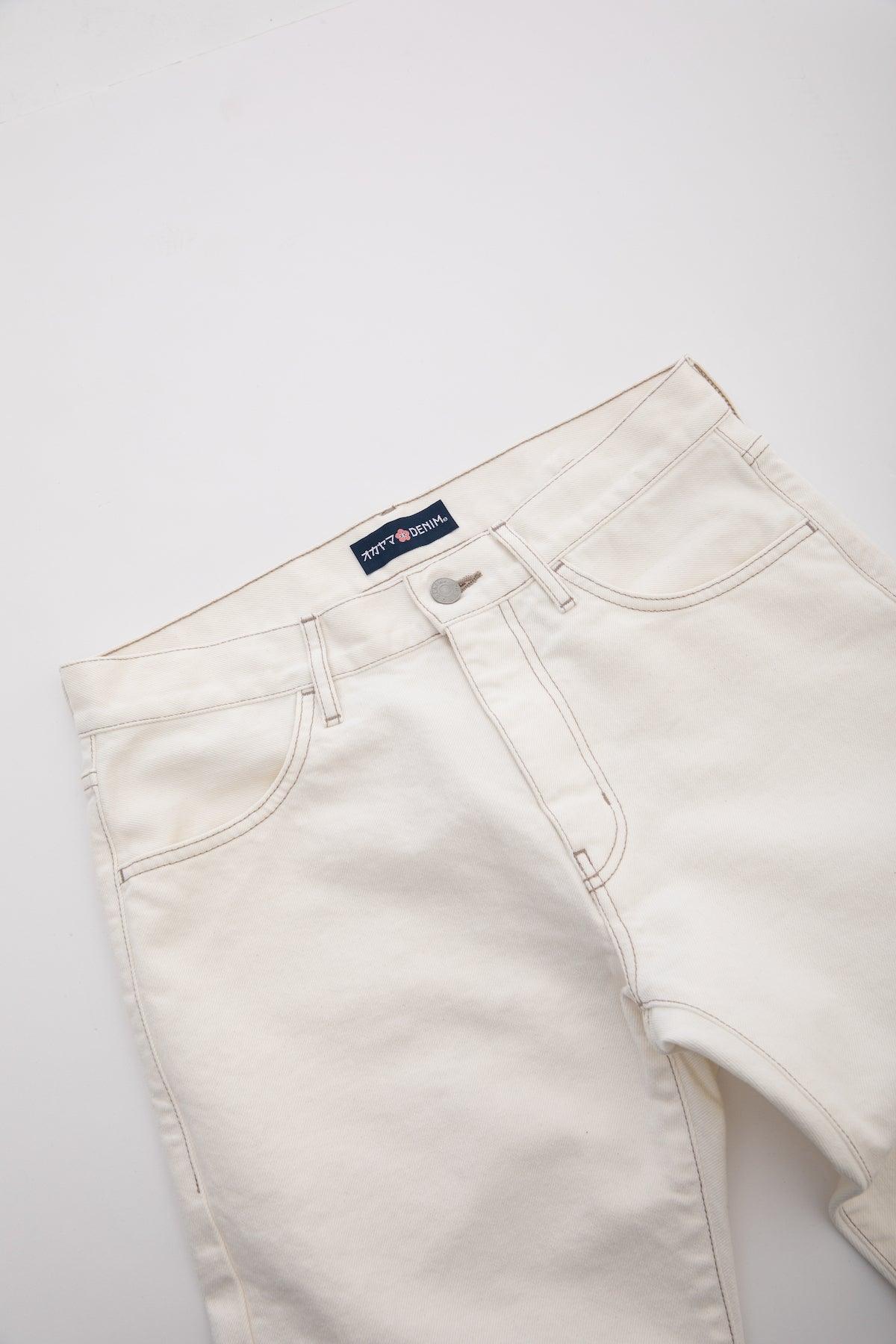 メンズ】ストレートパンツ（ホワイト）_OK5020E/オカヤマDENIM