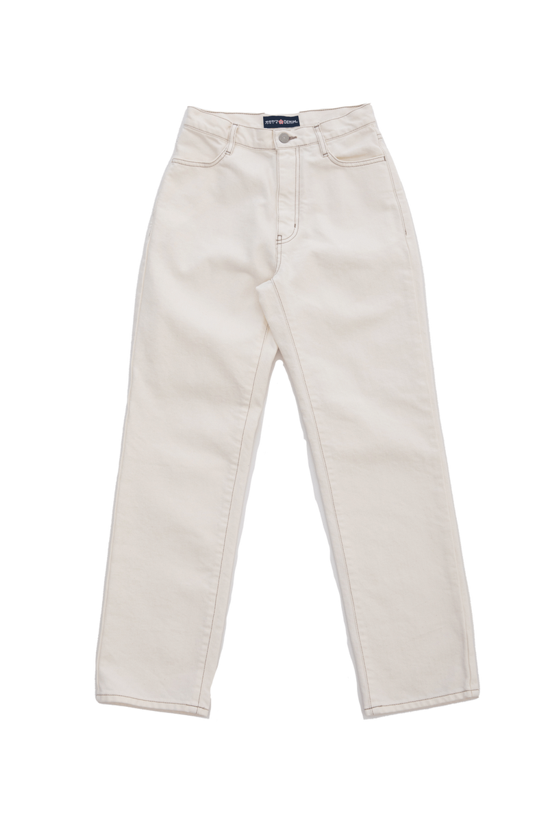 レディース】ストレートデニムパンツ(ホワイト)_OK1027E/オカヤマ レディース】ストレートデニムパンツ(ホワイト)_OK1027E/オカヤマ